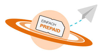 Logo Einfach Prepaid in einem Planeten